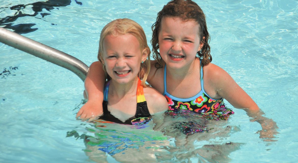 Children swimming in pool
